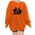 thumbnail image 1 of 2023 Chandail à Capuchon Surdimensionné pour Femmes Mode Halloween Imprimé Blouse Ample à Manches Longues Col Rond Chandail Décontracté Hauts Chandail en Molleton Costumes Halloween/noël 50 % de Rabais Liquidation, 1 of 4