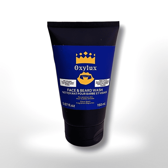 Nettoyant pour le Visage et la Barbe pour Hommes, Nettoyant, Shampooing pour Barbe, Exfoliant à l'Aloès et à l'Hamamélis pour Peau Grasse, Naturel, Points Noirs, Acné, 150 ml