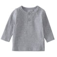 thumbnail image 2 of RXIRUCGD Mode Garçons et Fille Décontracté Col Rond à Manches Longues Couleur Unie Haut à Manches Longues, Gris, Taille : 2 Ans, 2 of 7