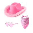 thumbnail image 1 of Women's Western Cowboy Hat Scarf Mardi Two Piece Set, 1 of 2
