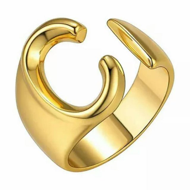 CUITING Bague Mode Ajustable Initiale Alphabet Lettre A-Z Bagues pour Femmes Bijoux-Argent C