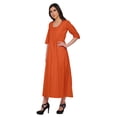 thumbnail image 2 of Moomaya Kurtis en Coton Uni pour Femmes Tenue de Fête Manches 3/4 Robe Mode pour Femmes, 2 of 5