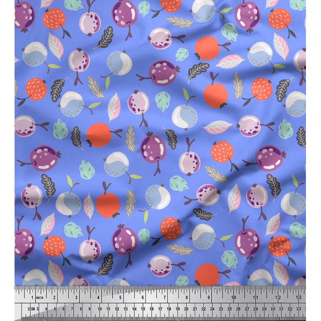 Soimoi Purple polyester Crepe Fabric Triangle Art Geometric Print Fabric by the Yard 42 Inch Wide