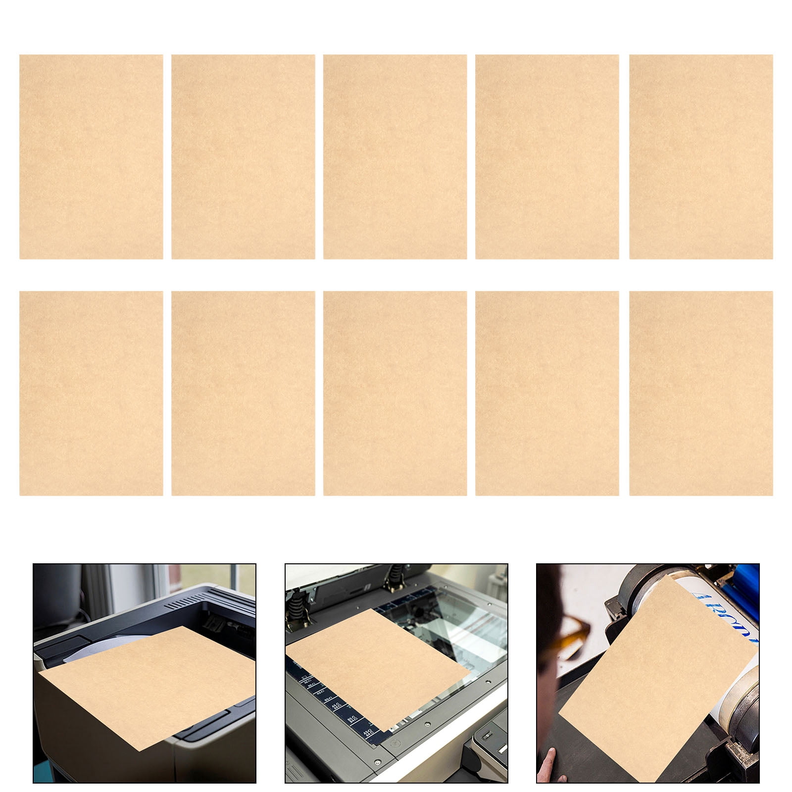 BESTYASH 50Pcs Retro Khaki A4 Writing Paper Unbleached for Printing and Letter Use