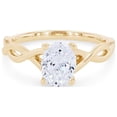 thumbnail image 1 of 0.50 T.C.W Oval Shape Natural Diamond Latest Design Solitaire Wedding Ring for Ladies Solid 14K Yellow Gold Size 8, 1 of 6