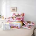 thumbnail image 4 of Red Marble Bed in a Bag King Size Comforter Set 7 Pieces Gold Butterfly Sheet Set,Lilac Marbling Bedding Sets,Abstract Ombre Ink Fluid Art Bed Set Rustic Animal Dreamy Butterflies Room Decor, 4 of 5