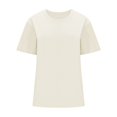thumbnail image 4 of Plebaso T-Shirts en Coton pour Femmes à Manches Courtes, Col Rond, T-Shirts Basiques, Hauts Décontractés, Couleur Unie, Coupe Ample, 4 of 7