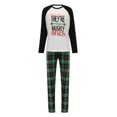 thumbnail image 1 of Kmbangi Pyjamas de Noël Assortis pour la Famille, Hauts Raglan à Lettres + Pantalons à Carreaux, 1 of 9
