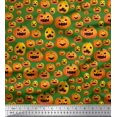 thumbnail image 1 of Soimoi Polyester Crepe Fabric Pumpkin Halloween Decor Fabric Printed Yard 52 Inch Wide, 1 of 3