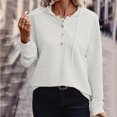 thumbnail image 2 of Pisexur Womens Oversized Sweatshirt Fashion Fall Hoodies Solid Color Button Collar Drawstring Stitching Sweatshirts Hoodies Pullover, 2 of 6