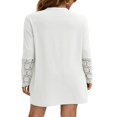 thumbnail image 2 of Women Knit Cardigan with Lace Flower Patchwork Sleeve Single Breasted Outwears, 2 of 6