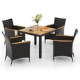 thumbnail image 2 of Costway 5 PCS Patio Dining Table Set for 4 Rattan Conversation Set with Umbrella Hole, 2 of 10