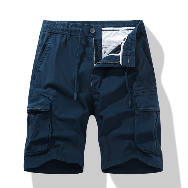 EOYWHK Shorts Cargo en Coton pour Hommes avec Multi-Poches, Coupe Décontractée Extensible Bermuda Élastique, Shorts de Randonnée Course Doux et Respirants en Solde