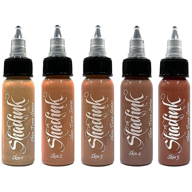 Shadink Skin Tone Tattoo Ink Set Professional Skintone Tattooing Inks for Color Portrait