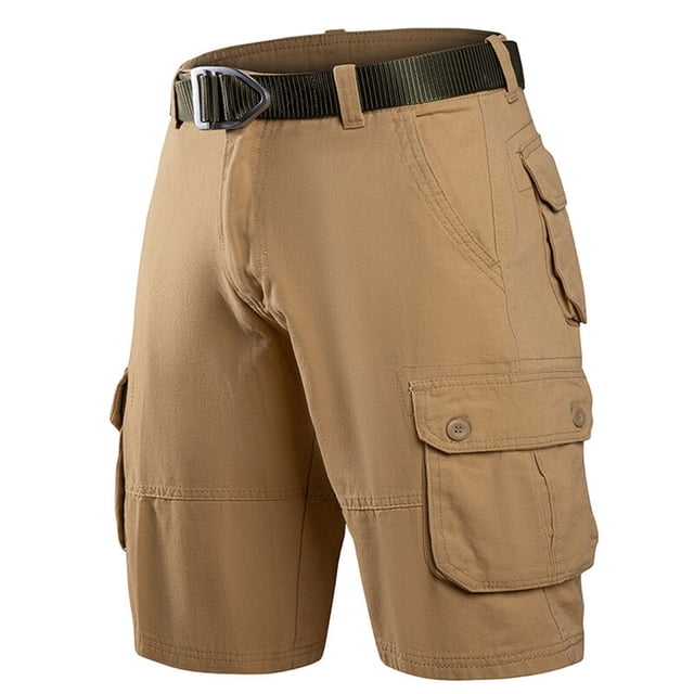 Styesk Mens Shorts Man Solid Color Workwear Multi-pocket Fifth Pants Large Size Fashion Fallow Straight-leg Pants
