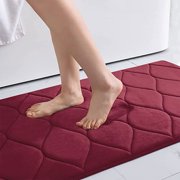 Bathroom Rugs Mat, Xinsrenus Ultra Soft Microfiber Bath Rugs, Non-Slip Quick Dry Machine Washable Bath Mats for Bathroom Floor Tub Shower, Red