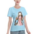 thumbnail image 2 of T-Shirt Basique à Manches Courtes pour Femmes Demon Slayer Blade Nidouzi, 2 of 6