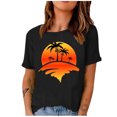 thumbnail image 2 of SMihono Hauts pour Femmes Été Chic Décontracté Mode Femme Imprimé Col Rond Manches Courtes T-Shirt Impression Blouse Ample Hauts T-Shirt Oversize pour Femmes, 2 of 4