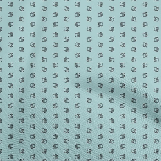oneOone Tissu Viscose Chiffon Bleu Clair Rétro Minimal Matériel de Robe Imprimé Tissu au Mètre 42 Pouces de Large