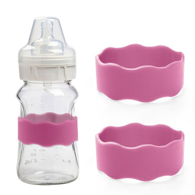 1PC Kids Snack Boxes For School Personalized Baby Bottle Labels For Daycare Water Bottle Name Bands Customized Engraved Silicone Baby Reusable Bottle Straps Labels For Cups School 2PCS Pink