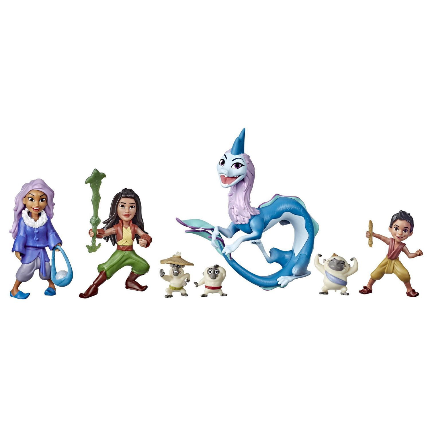 « Raya and the Last Dragon » de Disney, Histoire de Kumandra, 7 poupées et accessoires, Raya, Sisu humain, Ongis, Boun et Sisu, pour enfants