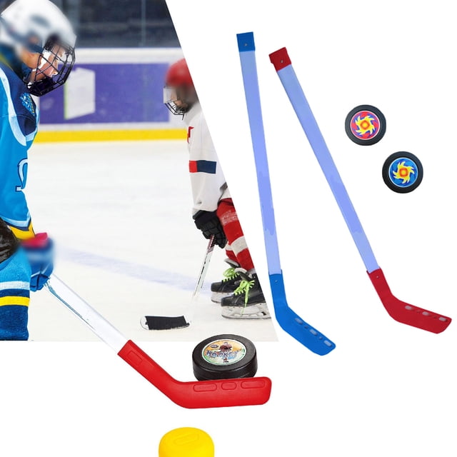 WIHJ Ensemble de Bâtons de Glace Bâtons de Rue et Rondelles Ensemble Intérieur Extérieur pour Garçons Filles de Plus de 3 Ans Jeux