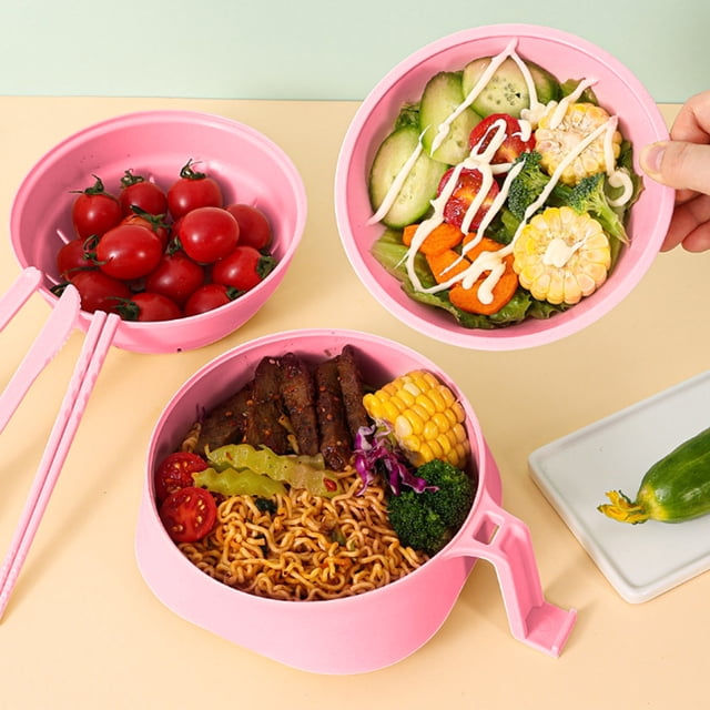 EGNMCR Kitchen Gadgets, Microwave Ramen Bowl With Strainer Microwave Ramen Bowl 6-piece Set Ramen Microwave Bowl With Lid And Handle Dishwasher Safe Portable Ramen Bowl Cooker Dish Dish