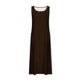 thumbnail image 5 of Jsaierl Robes d'Été pour Femmes 2024 Robe Sans Manches en Coton et Lin Robe Décontractée de Couleur Unie Robe à Col en V Coupe Ample Longues Robes, 5 of 5