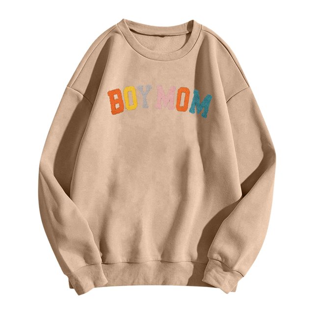 HNMKIU Chandails pour Femmes Garçon Chandail Maman Chandail pour Femmes Maman Chandail Vie de Maman Chandail pour Maman Chandail à Capuchon Mode Maman Col Rond Chandail