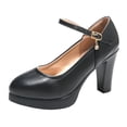 thumbnail image 2 of LSLJS Women Pointed Toe Breathable Buckle Strap Rhinestone Casual Jobs Single Shoes, High Heels Shoes, 2 of 7