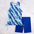 thumbnail image 1 of UPPADA Tankini Swimsuits for Women High Waisted Bathing Suit Two Piece Tank Top with Bottom Brief Swimsuit Ruched Tummy Control Bathing Suits Flowy Beachwear Savings Blue,L, 1 of 8