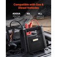 thumbnail image 2 of KFFKFF Jump Starter, 4000A Peak, Car Battery Starter Power Pack, Portable Battery Booster with Air Compressor Jumper Cables LCD Display LED Light, 2 of 9