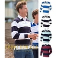thumbnail image 2 of Front Row Sewn Stripe Long Sleeve Sports Rugby Polo Shirt, 2 of 2