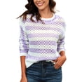 thumbnail image 2 of Dvkptbk Sweaters for Women Women's Color Block Oversized Long Sleeve Sweaters Fall Winter Casual Loose Crewneck Ribbed Knit Pullover Sweater Clothes on Clearance, 2 of 9
