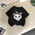thumbnail image 5 of PMVFHDE T-Shirts Graphiques Mignons T-Shirts Chemises pour Fille Grande Taille Hauts pour Fille Hauts Tendance pour Filles T-Shirt Graphique Mignon pour Fille Col Rond Manches Courtes T-Shirt d'Été Décontracté Noir, 5-6 Ans, 5 of 5