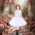 thumbnail image 2 of LUOGENLI Robe Tutu pour Tout-Petites Filles, Bretelles, Justaucorps de Ballet en Tulle Brillant pour Danse, Robe pour Filles Tendance d'Été, Midi, Blanc, 2-3 Ans, 2 of 7