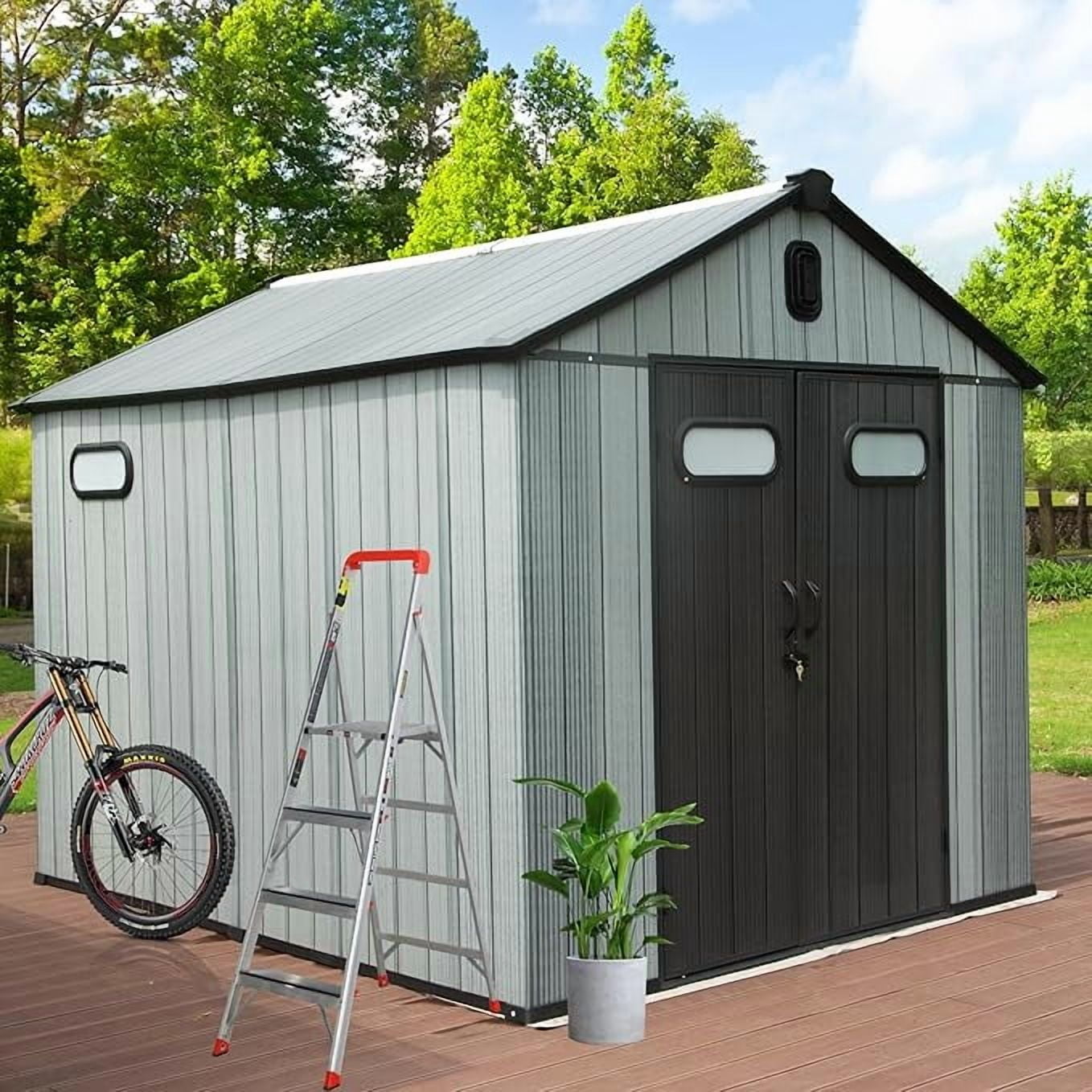 Domi Outdoor Living 8x12 FT Outdoor Resin Storage Shed,Waterproof