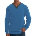 thumbnail image 2 of T-Shirt de Base à Col en V pour Hommes Tendance Décontractée Ample Manches Longues pour Affaires Extérieures, 2 of 6