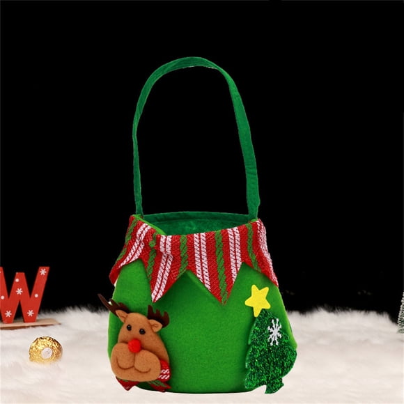 EGNMCR Closet Organizers and Storage, Storage Trunks & Bag Christmas Reticle Bag Hanging Decoration Cute Storage Bag Candy Filler Gift For Family Kids Xmas Tree Santa Velvet pile