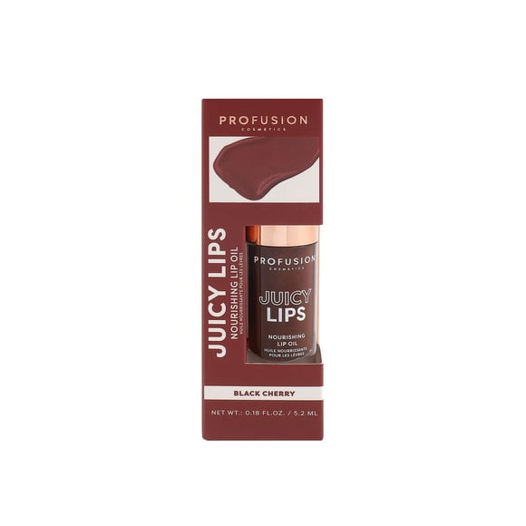 Profusion Cosmétiques | lèvres juteuses, huile nourrissante pour les lèvres, Cerise noire, 1 pièce, 0.18 fl. oz.