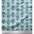 thumbnail image 1 of Soimoi Poly Georgette Fabric Leaves & Floral Block Fabric Prints by Yard 52 Inch Wide, 1 of 3