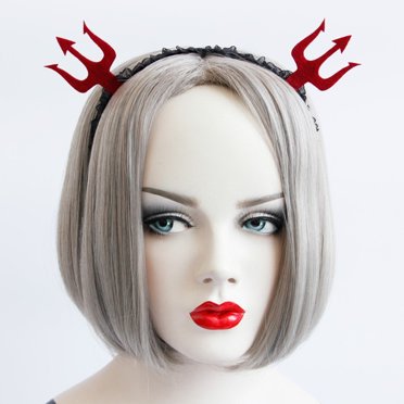 Women’s Devil Horn Hoop Halloween Headband Mardi Gras Party Supplies(Trident)