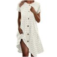 thumbnail image 1 of Mgmyaa Robe d'Été Décontractée pour Femme à Manches Courtes, Midi à Boutons, Robe de Plage, de Voyage et de Vacances, 1 of 4
