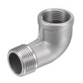 thumbnail image 1 of Unique Bargains 3/4 NPT Male to Female Thread Elbow Pipe Fitting 304 Stainless Steel, 1 of 5