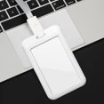 thumbnail image 4 of Hioecau Sliding Badge Holder Vertical Hard Plastic Case Clear Card Protector Pouch for Office School ID Credit Cards Proximity Key Cards Driver's Licenses Passes, 4 of 8