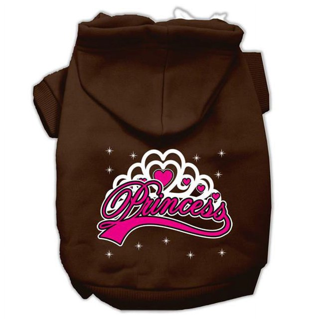 I'm A Princess Screen Print Pet Hoodies Brown Size Sm (10)