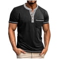 thumbnail image 2 of Weiqiqre Shirts for Men Short Sleeve Henley Shirts Fashion Button T Shirts with Pocket, 2 of 6