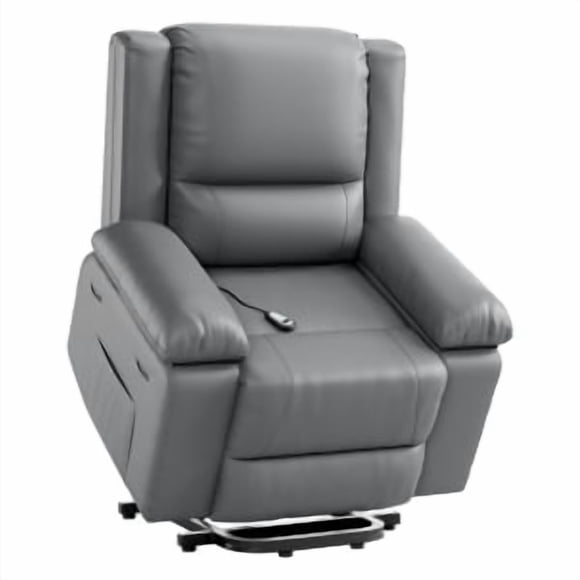 PU Leather Power Lift Recliner Chair with Massage and Heat for Elderly, Adjustable Back and Leg Support with 3 Positions, Recliner Chairs with Side Pockets for Living Room