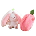 thumbnail image 3 of 18cm Cosplay Strawberry Carrot Rabbit Plush Toy Stuffed Creative Bag into Fruit Transform Baby Cuddly Bunny Plushie Doll For Kid 18cm Strawberry Rabbit, 3 of 6