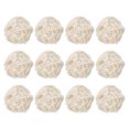 thumbnail image 1 of Unique Bargains 12 Pcs Wicker Rattan Balls Decorative Balls 1.2Inch for Vase Fillers ,Wedding ,Party ,White, 1 of 5